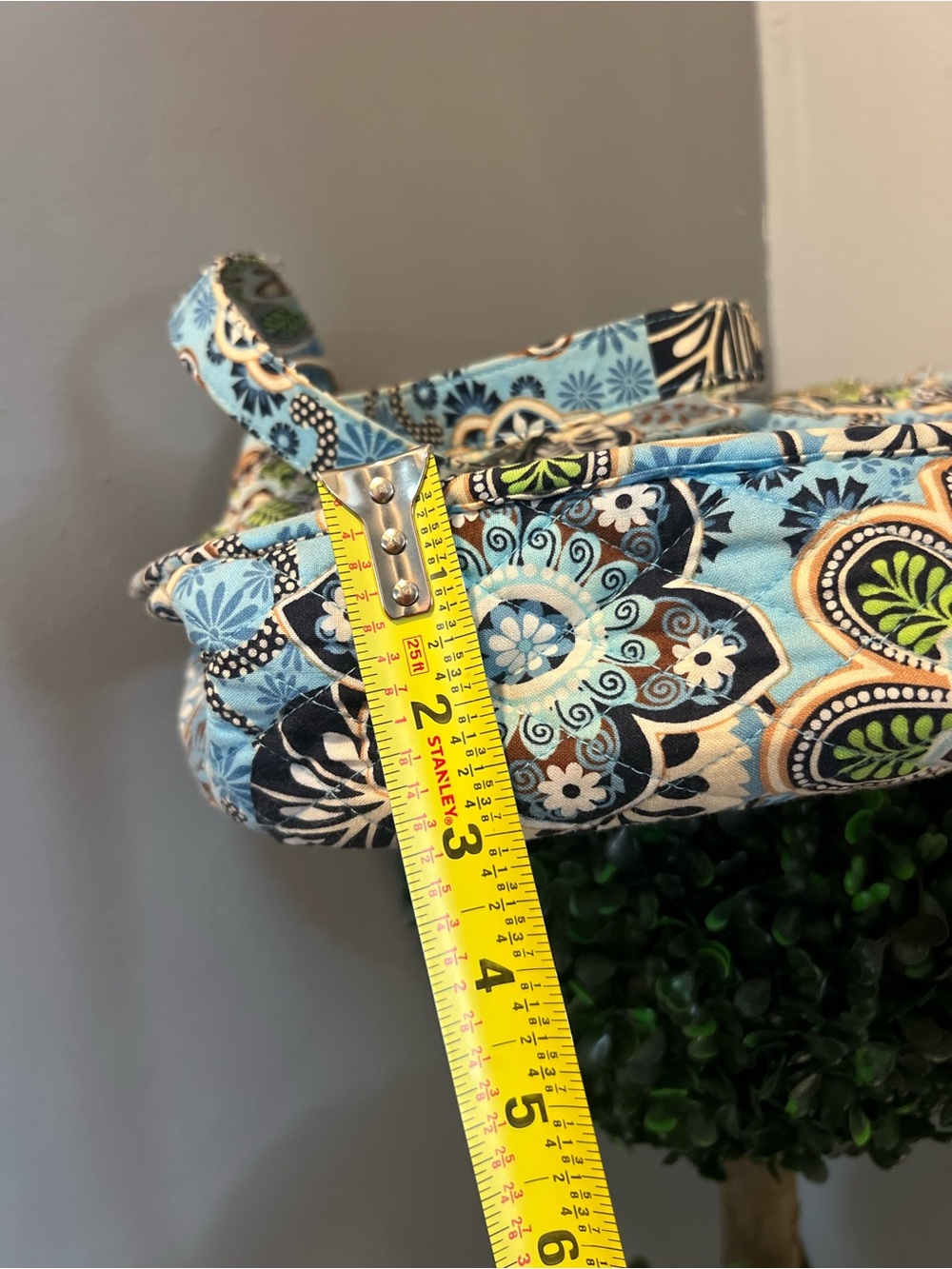 Vera Bradley Saddle Up Bali Blue Crossbody Shoulder Bag Floral Magnetic Flap M - Picture 11 of 16